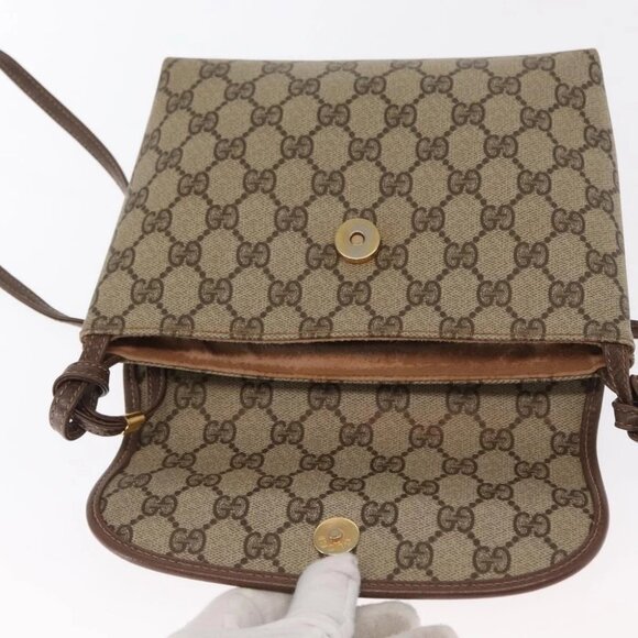 GUCCI GG Supreme Shoulder Bag PVC Beige Gold - Picture 14 of 16